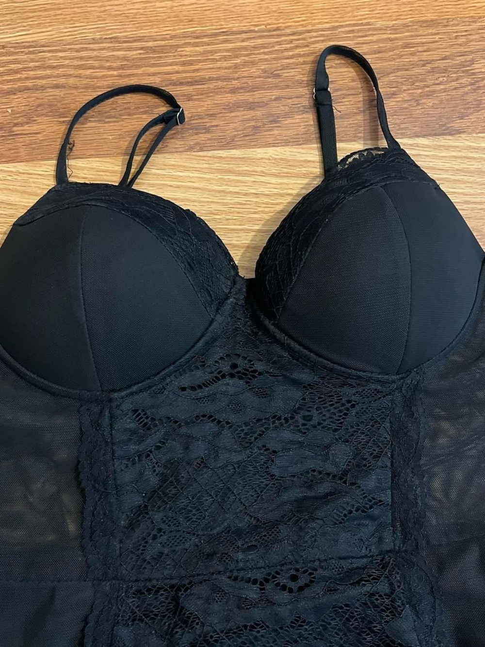 Black Lace Bustier Dress Grunge Style Dress Size Large